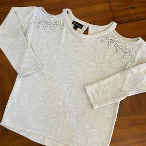 Macy’s INC Cold Shoulder Top Sparkle Neckline - Size S